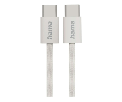 Kabel HAMA Kabel ładujący USB-C-USB-c nylonowy 1m beżowy